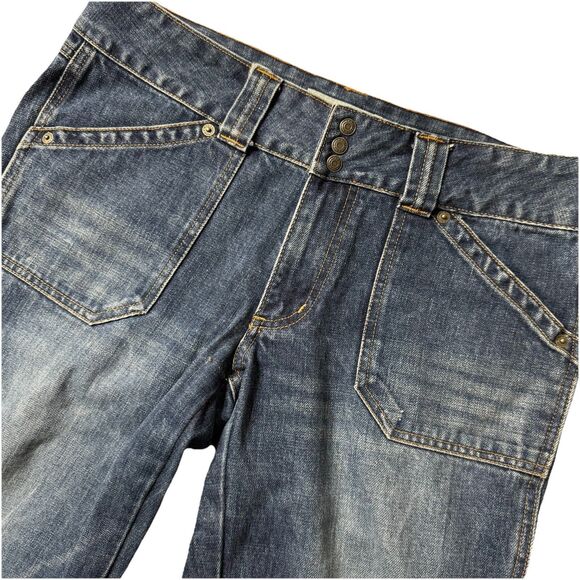 VTG Y2K Old Navy Low Rise Bootcut Workwear Jeans Size 8 100% Cotton EUC - Picture 1 of 13